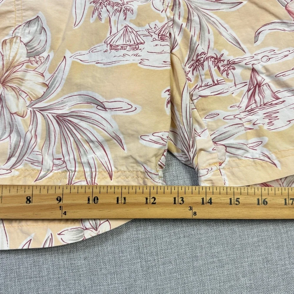 Tommy Bahama Swim Trunks Shorts Mens XL Beige Floral Lined Drawstring‎ Pockets
